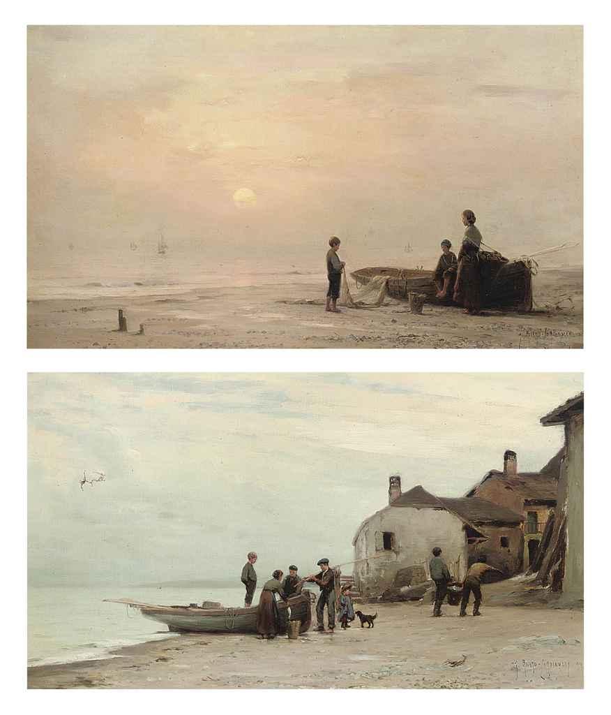 Georges Ricard Cordingley - Bringing in the catch; and Waiting for the catch