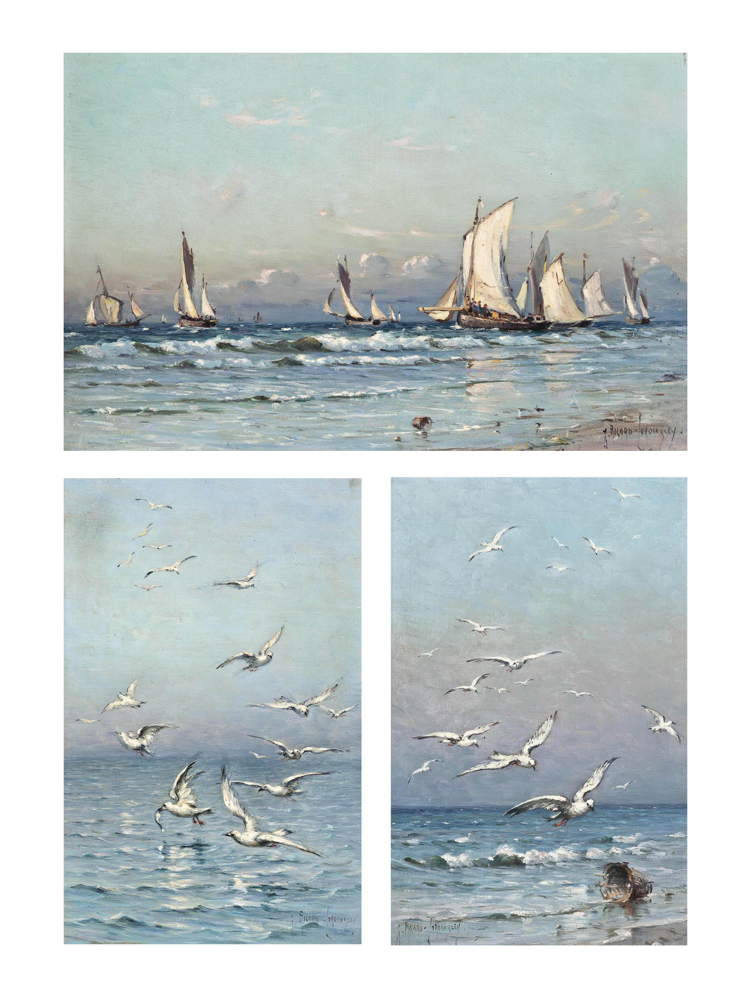 Georges Ricard Cordingley - Fishing Boats Close To Shore