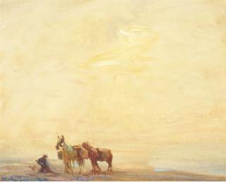 Georges Ricard-Cordingley - Ramassage sur la plage