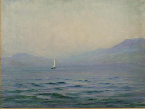 Georges Ricard-Cordingley - Voilier dans la baie de cannes