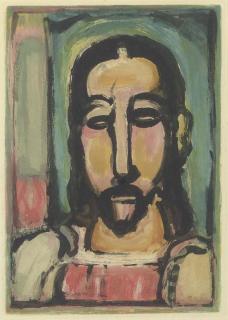 Georges Rouault - Christ (de face), from Les Fleurs du Mal (Chapon & Rouault 282b)