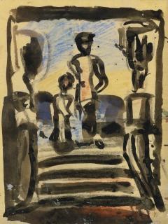 Georges Rouault - Étude Pour Lithographe \'Paysage Legendaire\'