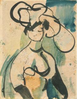 Georges Rouault - Femme au chapeau, élégante