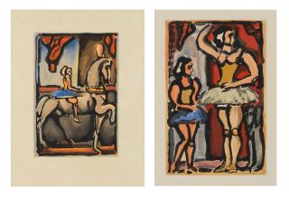 Georges Rouault - Les ballerines and La petite ecuyère, from Cirque de l\'étoile filante