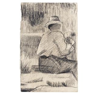 Georges Seurat - Assis - Recto Buste D\'Homme - Verso