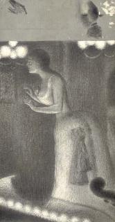 Georges Seurat - Chanteuse de Café Concert; Tête de Femme (Upper Margin)