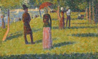 Georges Seurat - Paysage Et Personnages (La Jupe Rose)