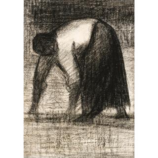 Georges Seurat - Paysanne Les Mains Au Sol