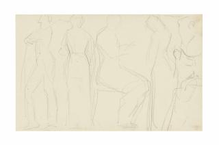 Georges Seurat - Quatre personnages, un assis