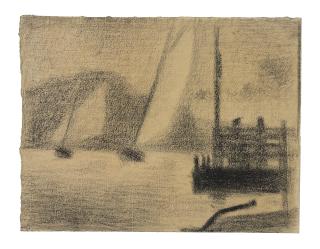 Georges Seurat - Régates (Deux bateaux à voiles)