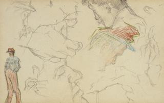 Georges Seurat - Soldats, Les Mains Dans Les Poches, Tête Et Mains (Carnet De Brest)