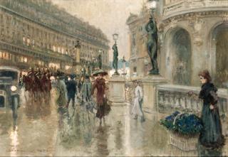 Georges Stein - A Parisian boulevard by night