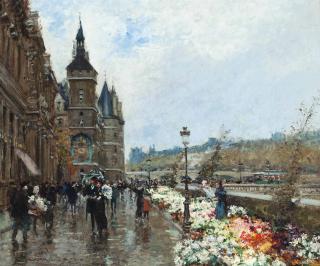 Georges Stein - Flower market, Quai de l\'Horlage, Paris