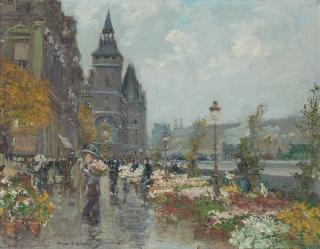 Georges Stein - Flower market, Quai de l\'Horlage, Paris