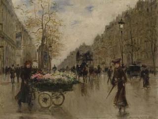 Georges Stein - Marchande de Fleurs Sur Les Grands Boulevards, À Paris