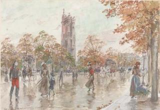 Georges Stein - Walking in St. Jacques, Paris