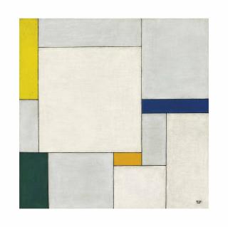 Georges Vantongerloo - Composition dans le carré avec couleurs jaune-vert-bleu-indigo-orangé
