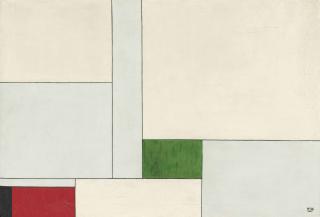 Georges Vantongerloo - Composition Émanante De L\'Hyperbole Équilatère Xy=K Avec Accord De Vert Et Rouge