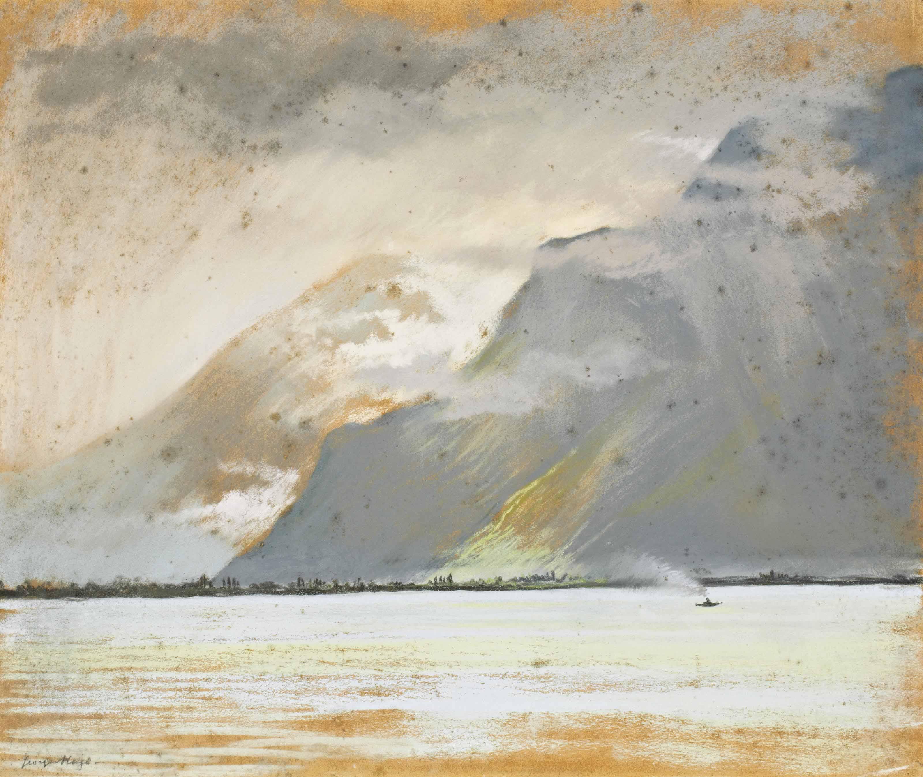 Georges Victor Hugo - Montagne sur l\'eau