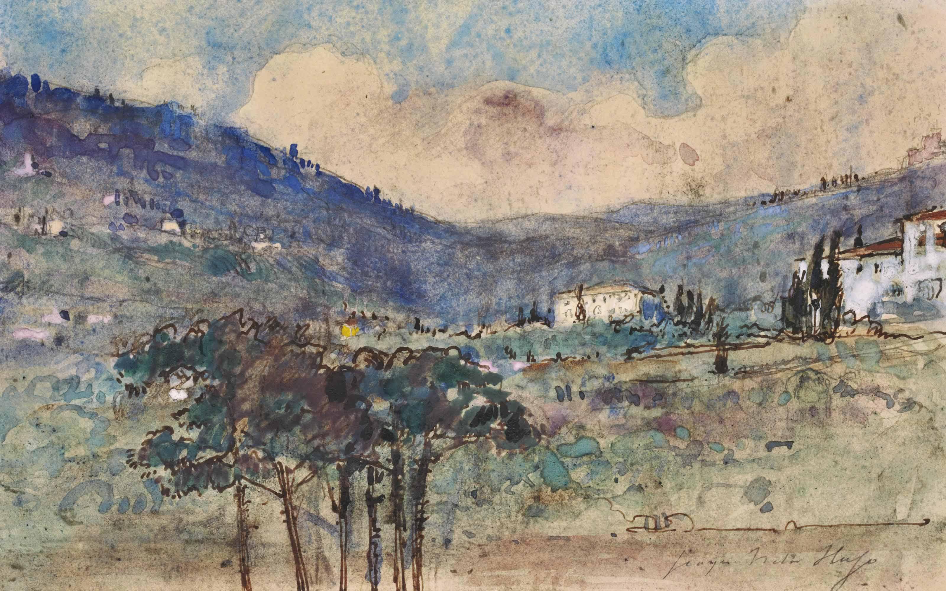 Georges-Victor Hugo - Paysage de Méditerranée