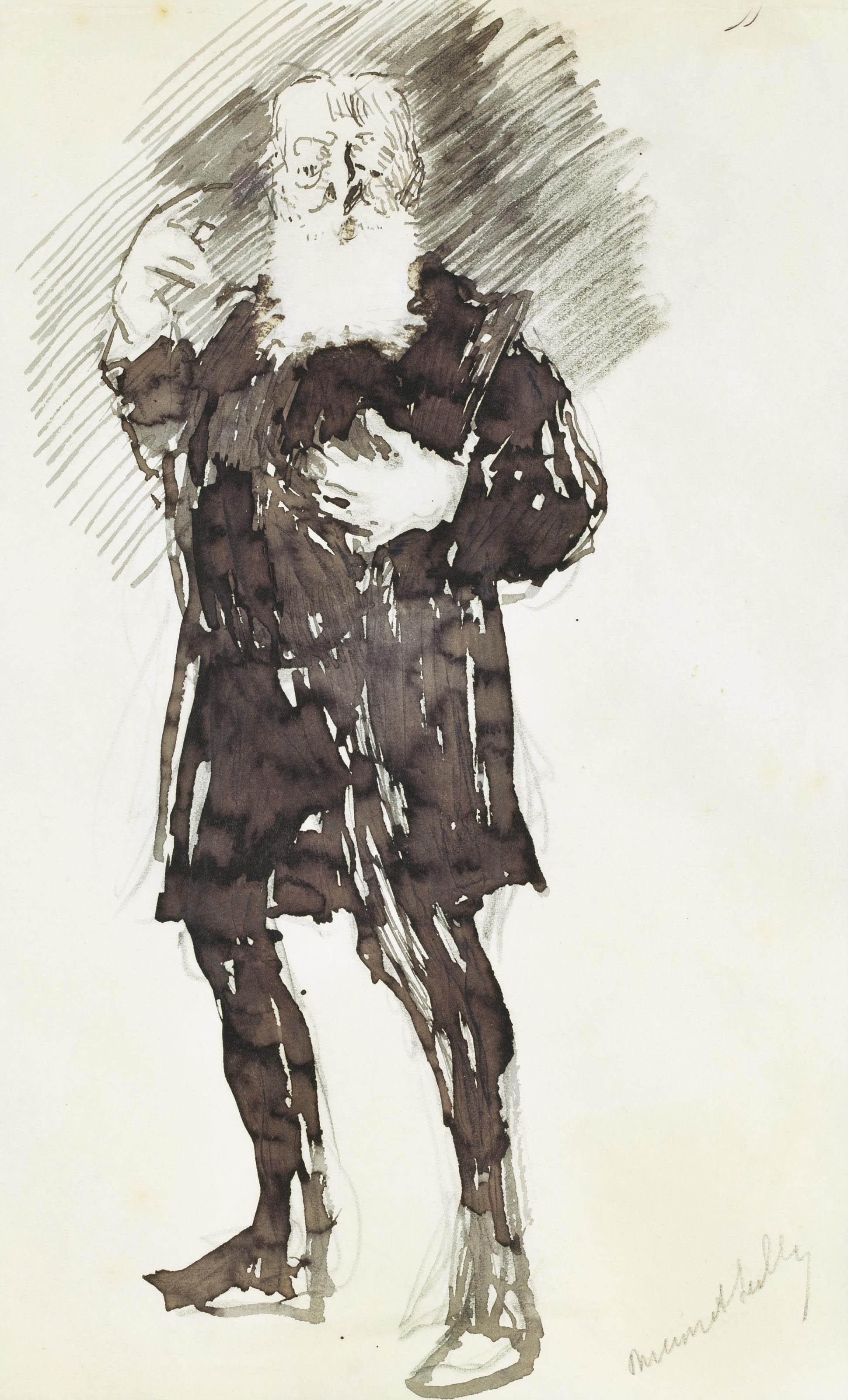 Georges-Victor Hugo - Portrait de l\'acteur Mounet Sully