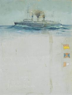 Georges-Victor Hugo - Projet de menu au ministère de la Marine