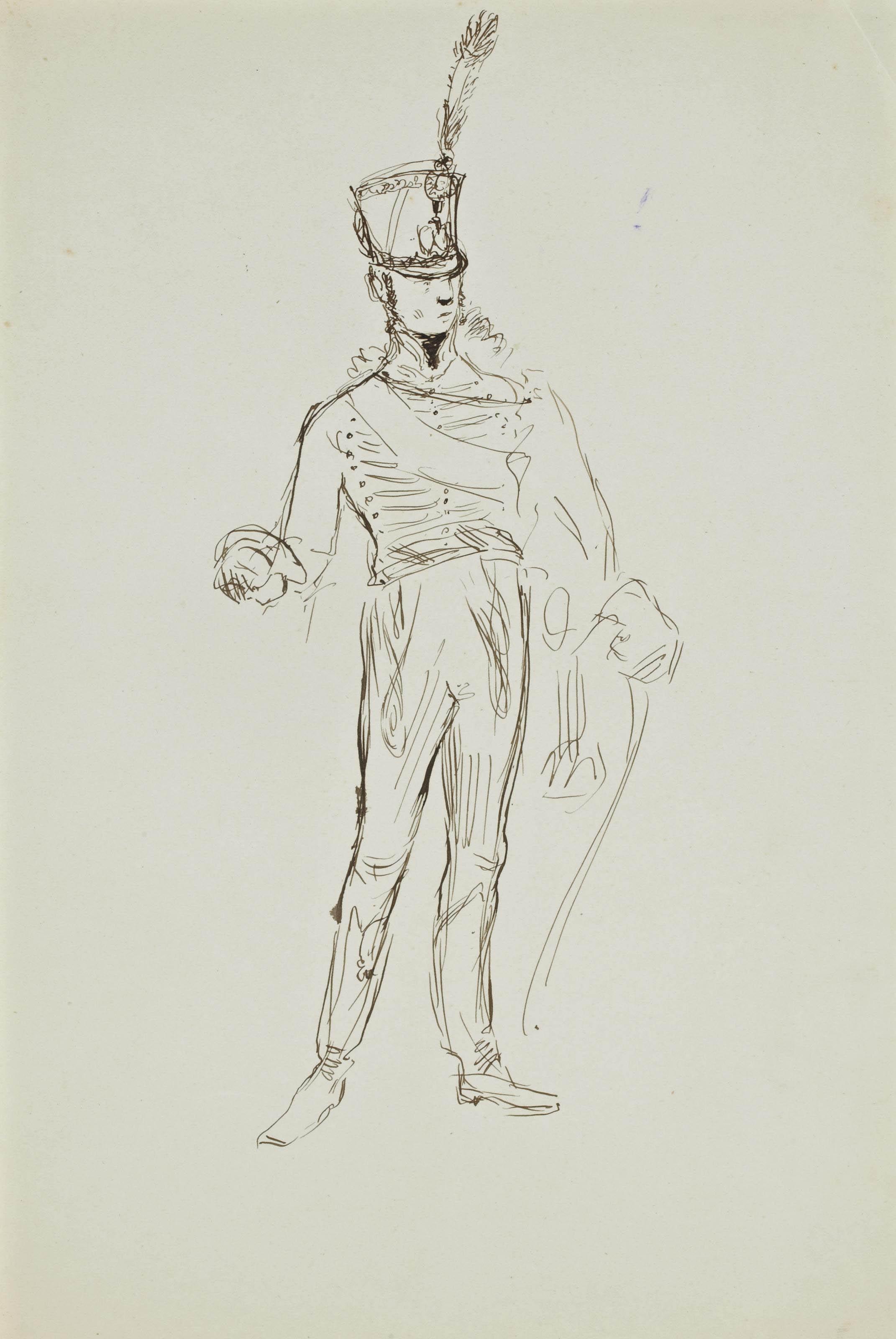 Georges-Victor Hugo - Treize croquis d\'officiers