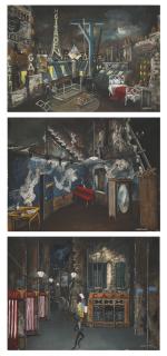 Georges Wakhévitch - Projet de décors pour \'\'Le Jeune Homme et la Mort\'\' et \'\'La croqueuse de diamants\'\' (1950)