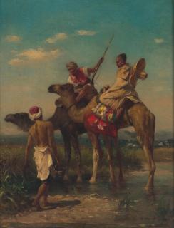Georges Washington - A conversation on camelback 10 3/4 x 8 3/4in (27.3 x 22.2cm)