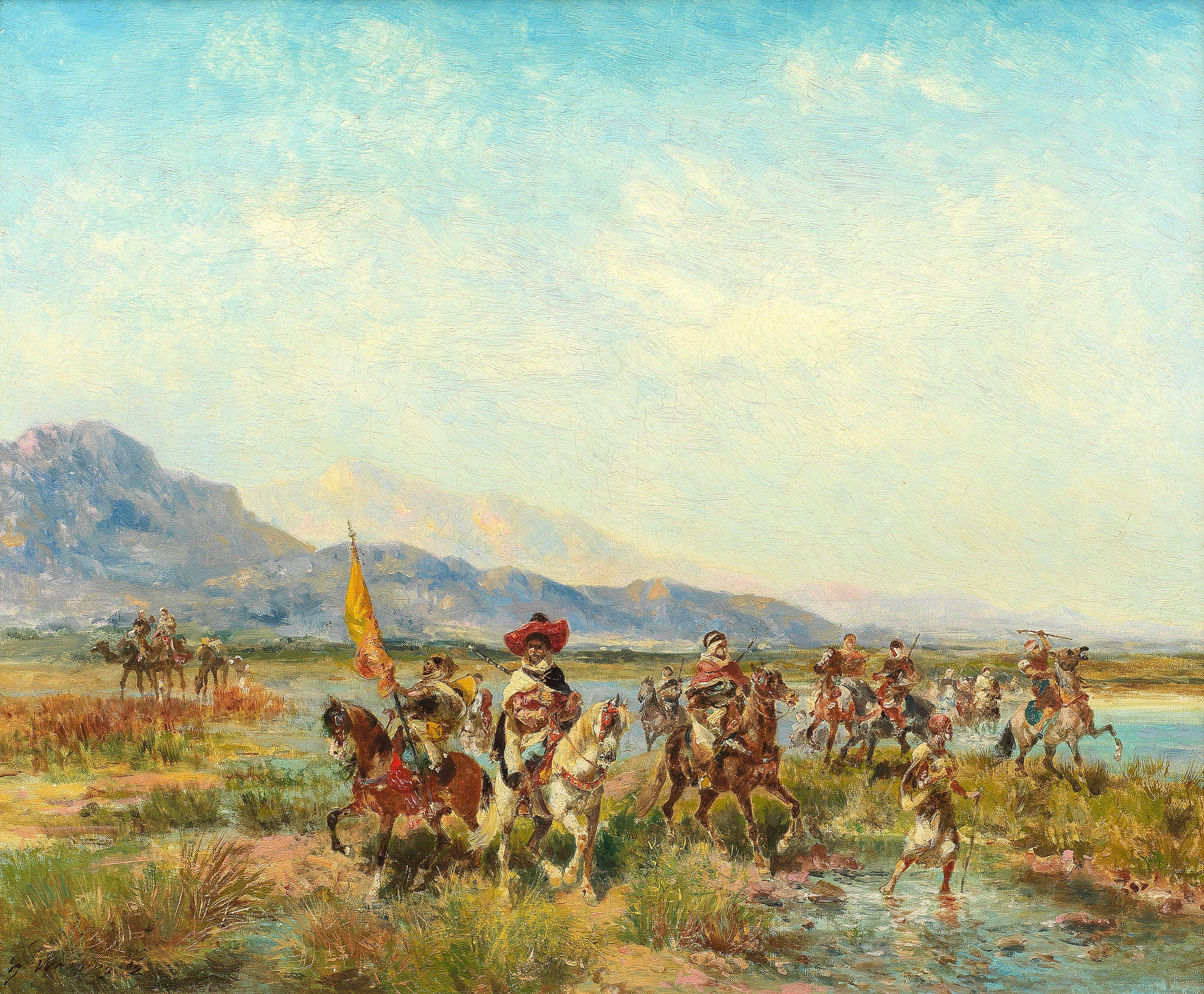 Georges Washington - Horsemen fording a river