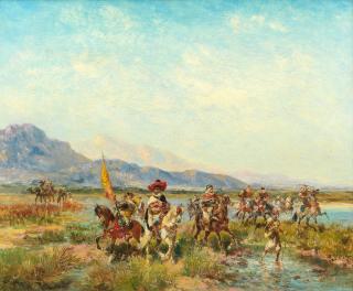 Georges Washington - Horsemen fording a river