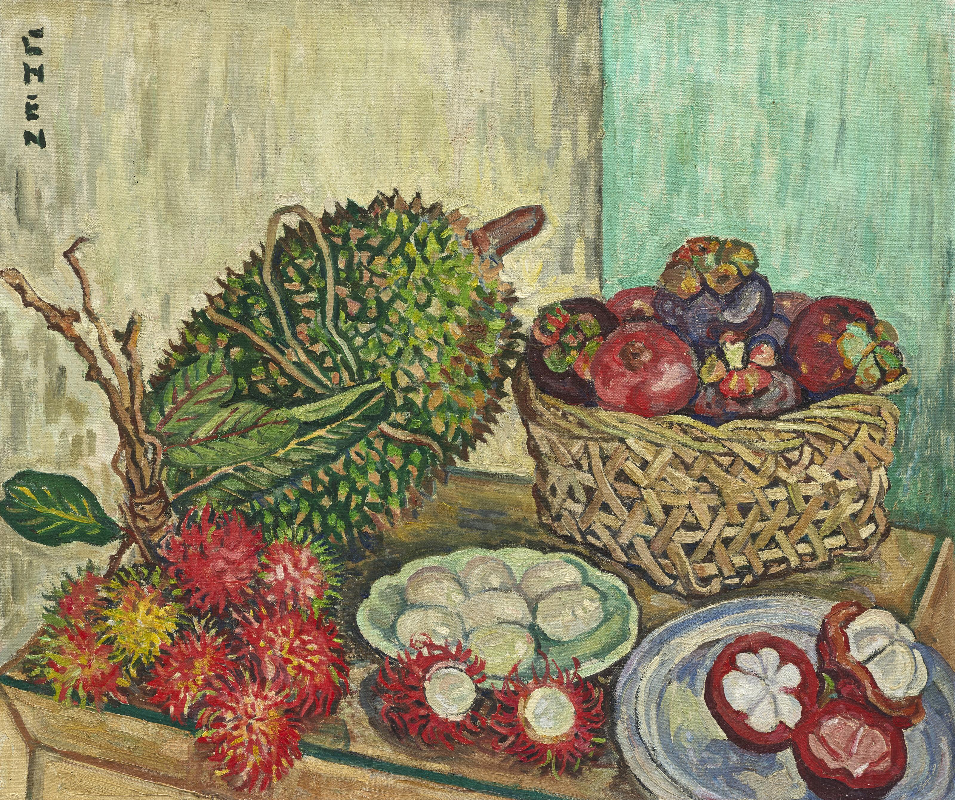 Georgette Chen - Still Life with Big Durian