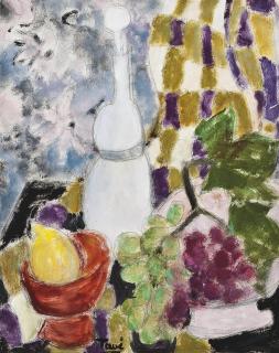 Georgette Tavé - Still life with lemons and grapes