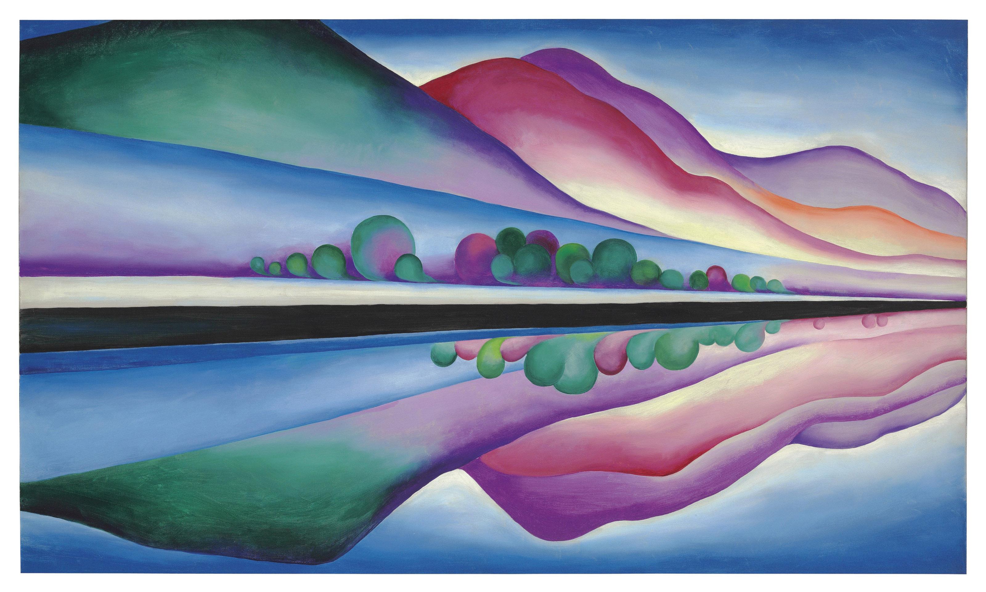 Lake Reflection by O'Keeffe Art.Salon