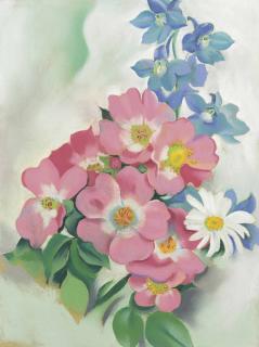 Georgia O\'Keeffe - Pink Roses and Larkspur