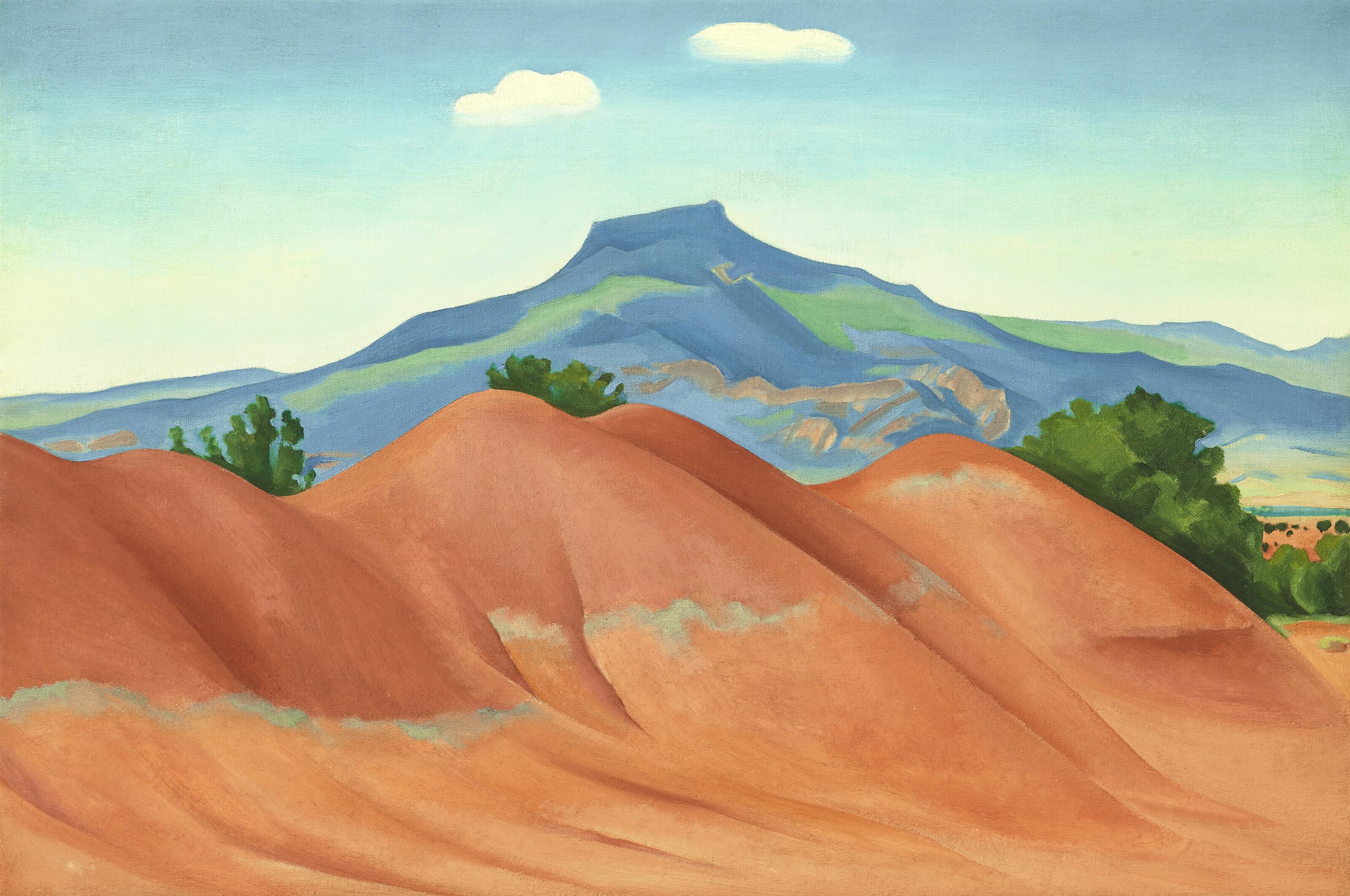 Georgia O\'Keeffe - Red Hills with Pedernal, White Clouds