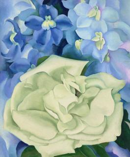 Georgia O\'Keeffe - White Rose with Larkspur No. I