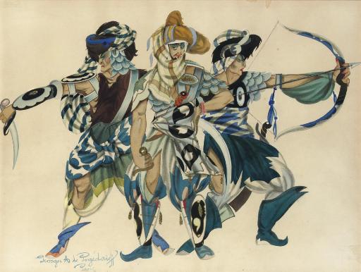 Georgii Anatol\'evich Pozhedaev - Costume designs for three warriors