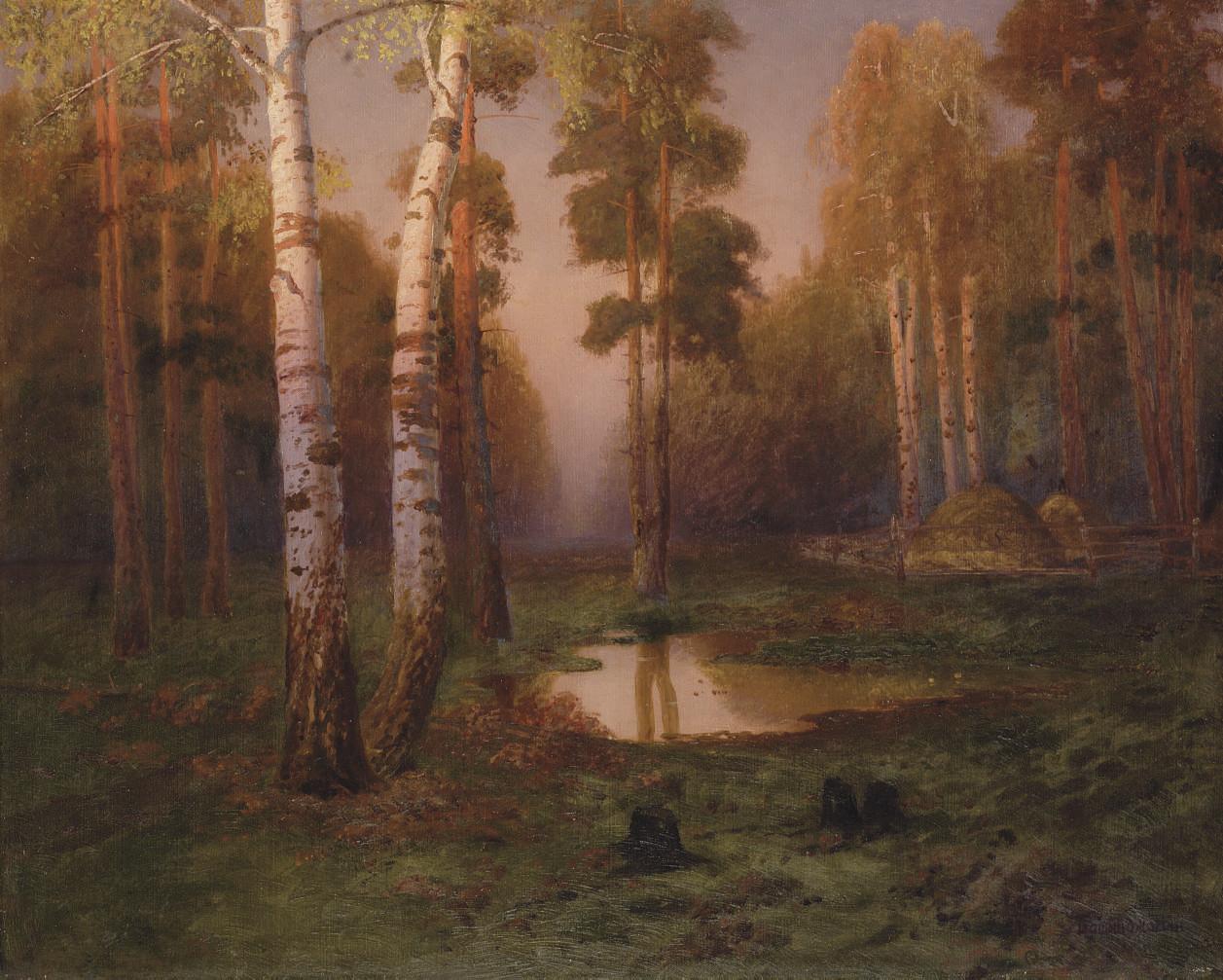 Georgii Bashindzhagian - A birch wood clearing