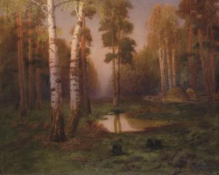 Georgii Bashindzhagian - A birch wood clearing