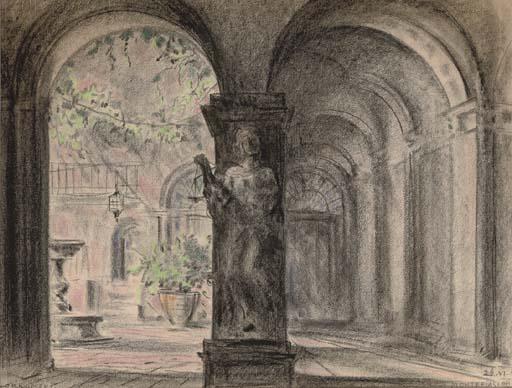 Georgii Kreskent\'Evich Lukomskii - A courtyard at Montefiascone