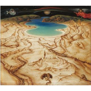 Georgios Derpapas - Greek Landscape With Church And Angel