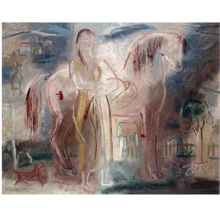 Georgios Gounaropoulos - Greek Horse And Figure
