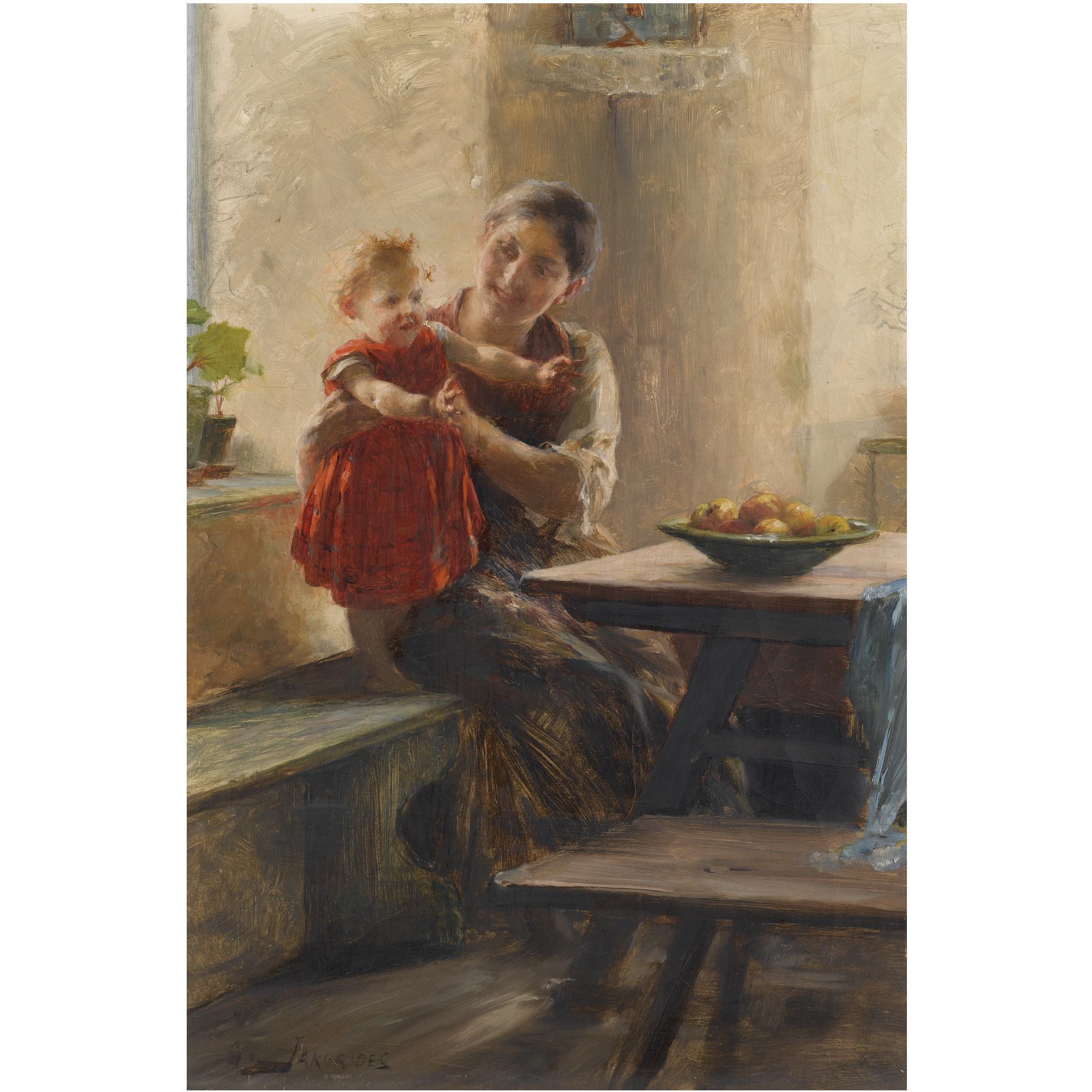 Georgios Jakobides - Greek Mother And Child