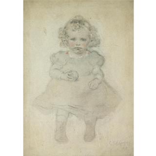 Georgios Jakobides - Greey Oung Girl Holding An Apple