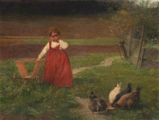 Georgios Jakobides - Young girl in the fields