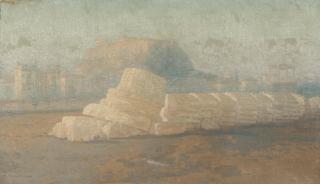 Georgios Prokopiou - View of the Acropolis and Hadrian\'s gate from the temple of Olympeus Zeus