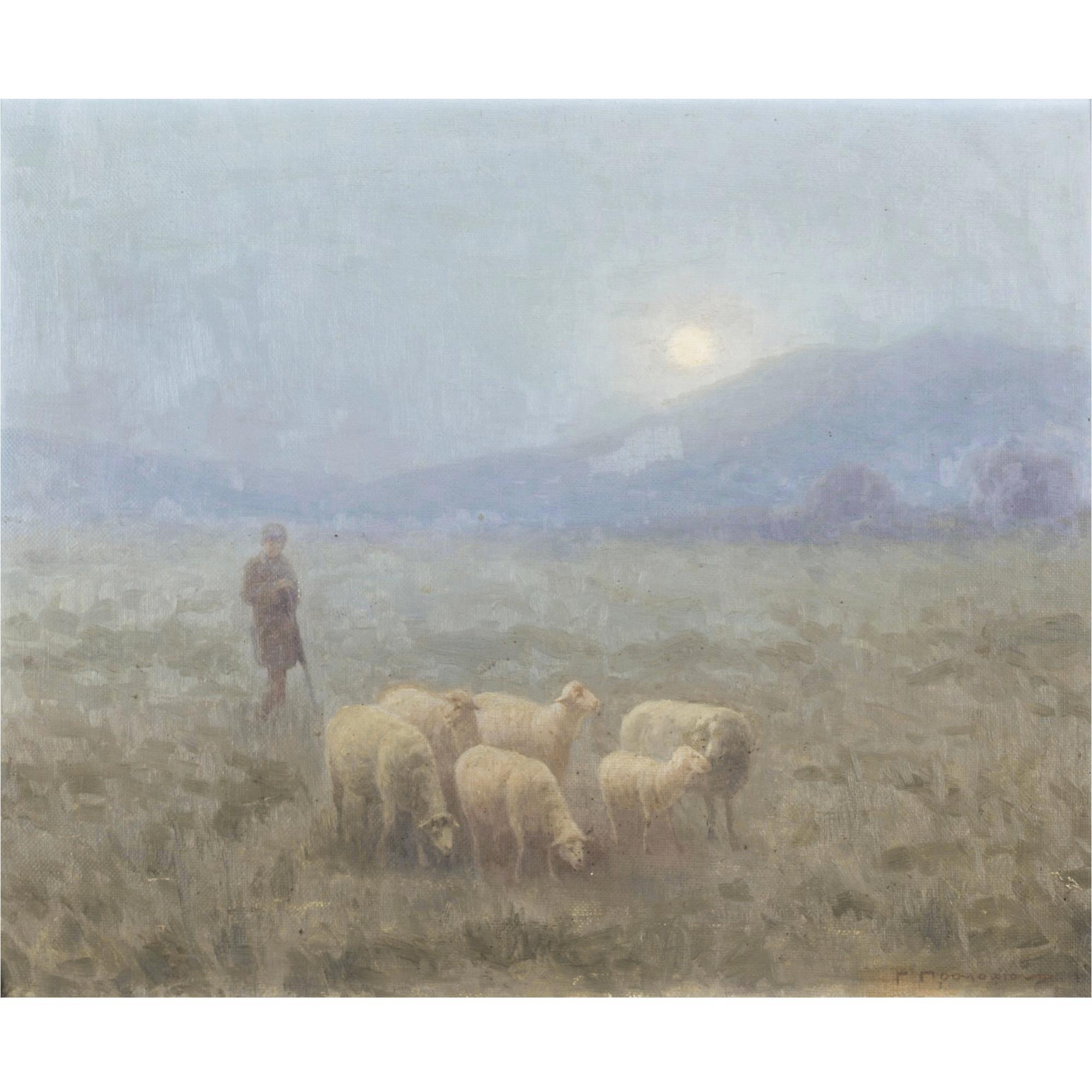 Georgios ProkopiouGreek - Shepherd And His Flock