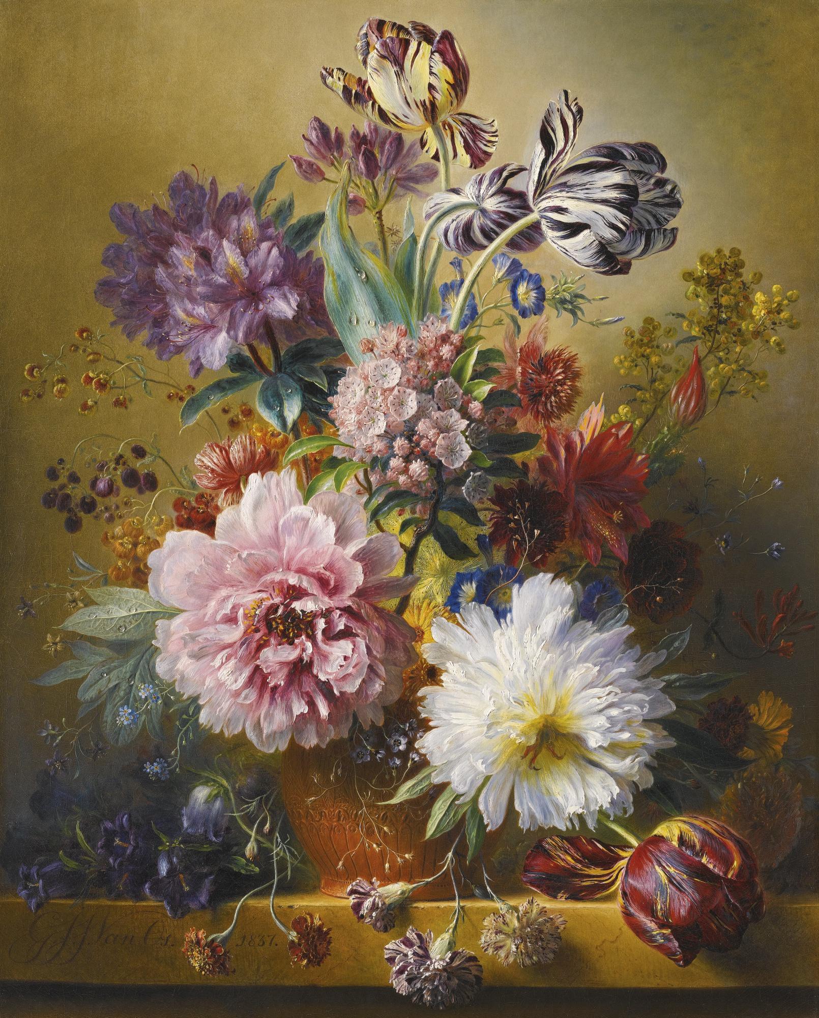 Georgius Jacobus Johannes van Os - An Opulent Flower Still Life