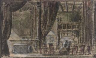 Georgiy Kreskentevich Lukomsky - A Stage Design For Ivan Turgenev\'S \'A Nest of Gentlefolk\'; The Entrance To The Hermitage